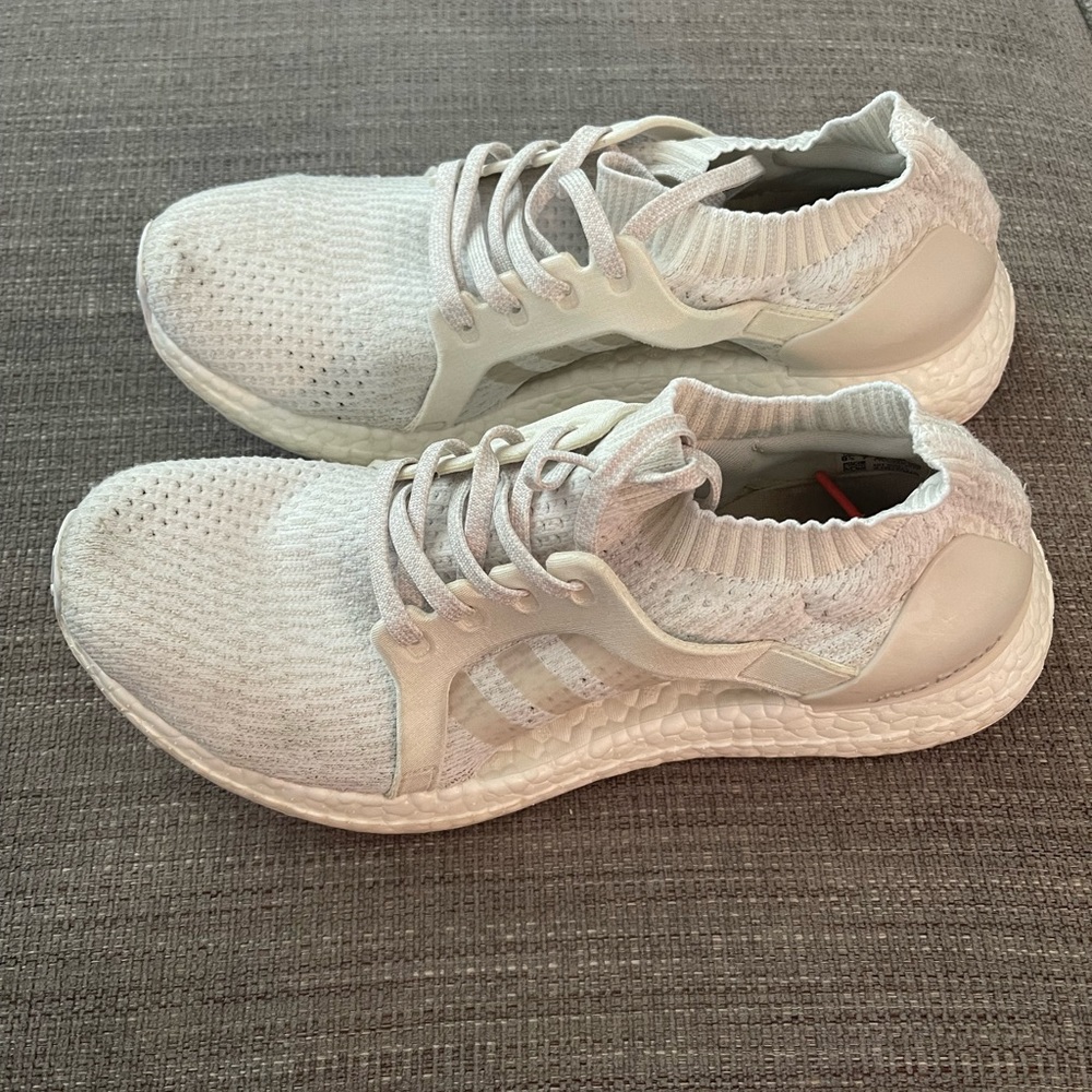 adidas White Knit Running Shoes